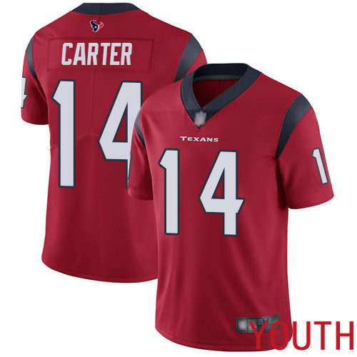 Houston Texans Limited Red Youth DeAndre Carter Alternate Jersey NFL Football #14 Vapor Untouchable